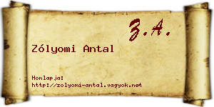 Zólyomi Antal névjegykártya